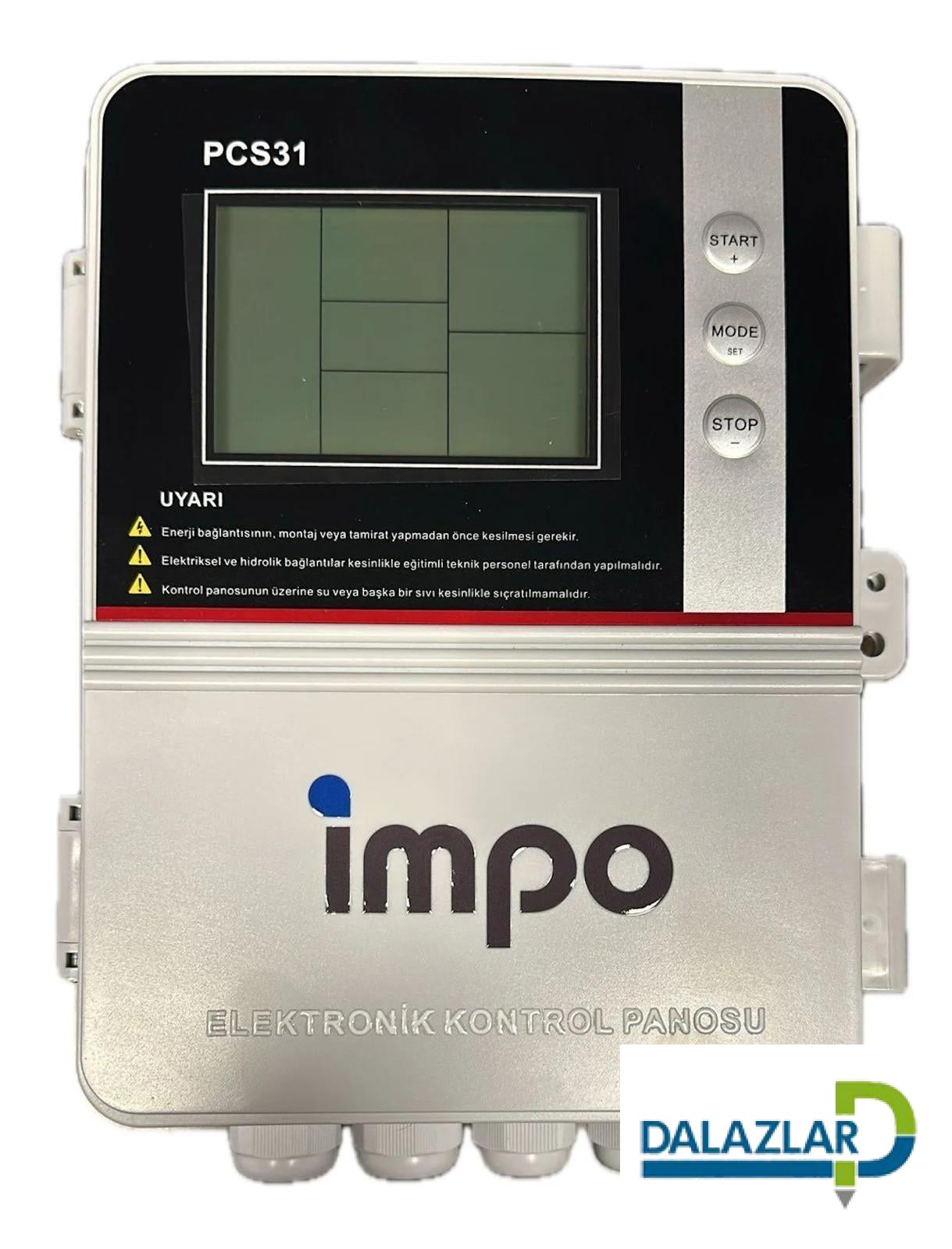 İmpo PCS31 7,5 - 10HP  Trifaze Lcd Ekranlı 380V - Dalgıç Pompa Kontrol Panosu