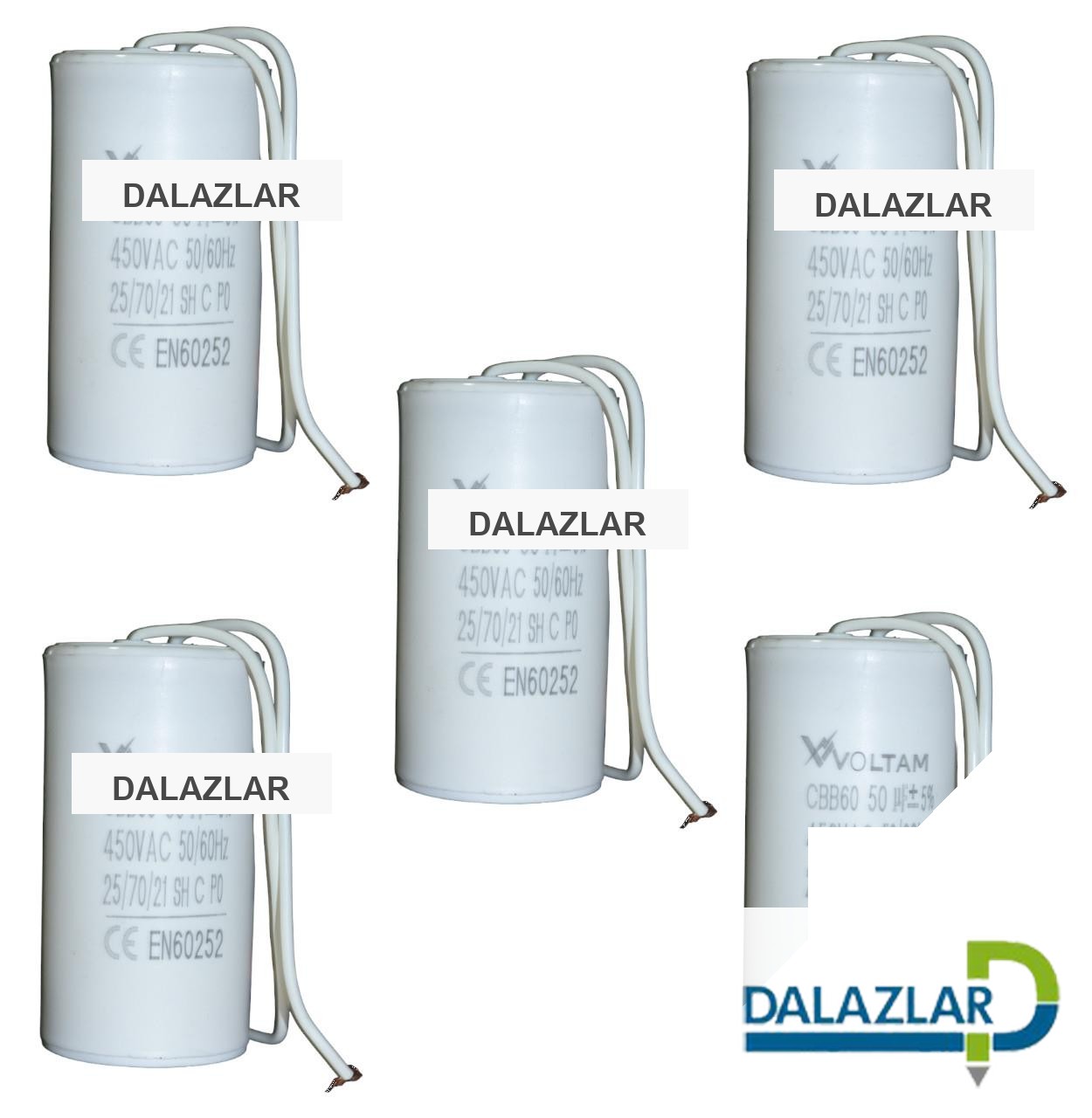 Dalazlar 50 Mf   5 li Paket  450 Volt Daimi Devre  Kondansatör
